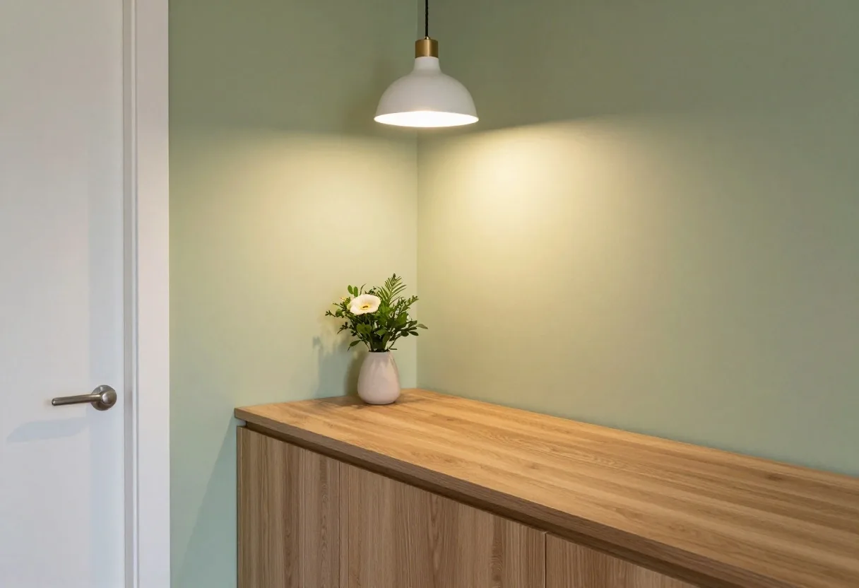 Person carefully holding and counting physical banknotes over an oak work surface