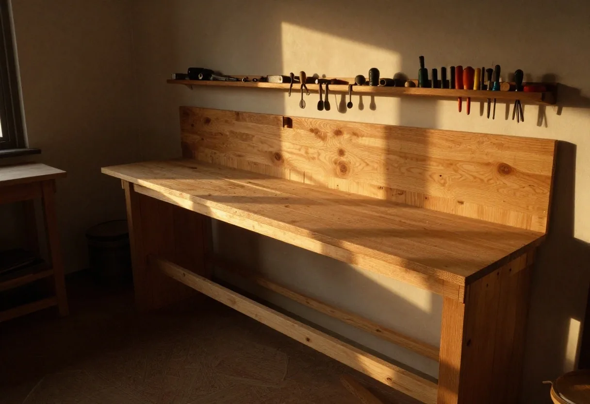 Hands holding and counting banknotes across an oak workbench